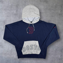 Load image into Gallery viewer, Nike MLB Boston Red Sox Baseball Spellout Graphic Navy Blue Grey Hoodie
