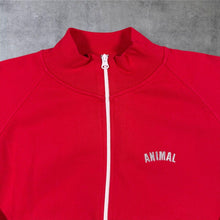 Load image into Gallery viewer, Animal Worldwide Freeride Track Jacket Red UK 8 Y2K Surf Skate Spellout Zip
