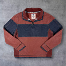 Load image into Gallery viewer, FatFace The Airlie Sweatshirt L Red Navy Colour Block 1/4 Zip Heavy Cotton
