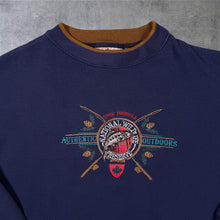 Load image into Gallery viewer, Vintage Northwest Territory "National Wildlife Preserve" Embroidered Blue Sweatshirt
