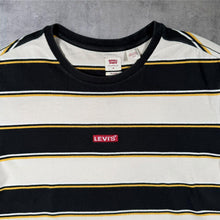 Load image into Gallery viewer, Levi's "Relaxed" Embroidered Mini Box Logo Striped Short Sleeve Cotton T-Shirt
