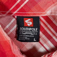 Load image into Gallery viewer, Southpole Mens L Red Plaid Shirt Y2K Hip Hop Streetwear Short Sleeve 2000s
