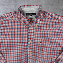Load image into Gallery viewer, Tommy Hilfiger Blue Red White Check Long Sleeve Button-Down Cotton Shirt
