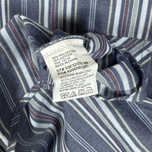 Load image into Gallery viewer, Vintage Plains Western Cowboy Blue Grey Multi Striped Long Sleeve Popper Shirt
