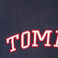 Load image into Gallery viewer, Vintage 90s Tommy Hilfiger Big Spellout Sweatshirt L S/M Navy Varsity Y2K

