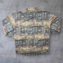 Load image into Gallery viewer, Vintage 90's Jean Chatel Crazy Abstract Patterned Long Sleeve Flannel Shirt
