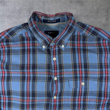 Load image into Gallery viewer, GANT "Newport Twill Fitted" Blue Check Cotton Long Sleeve Button-Down Shirt

