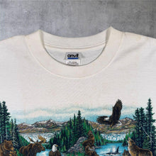 Load image into Gallery viewer, Vintage Alaska Wildlife White T Shirt Anvil M Prairie Mountain Last Frontier USA
