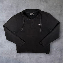 Load image into Gallery viewer, Weird Fish Embroidered Mini Logo Classic Black Macaroni Knit 1/4 Zip Sweatshirt
