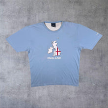 Load image into Gallery viewer, Early 00's Umbro England Football Spellout Graphic Cotton Blue T-Shirt

