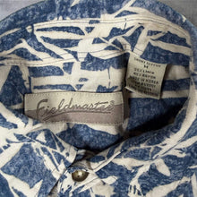 Load image into Gallery viewer, Vintage Fieldmaster Hawaiian Tropical Pattern Blue White Linen Rayon Shirt
