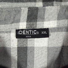 Load image into Gallery viewer, Identic Mens XXL 2XL Grey Plaid Flannel Shirt Check Grunge Lumberjack Oversized
