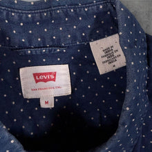 Load image into Gallery viewer, Levi's Navy Blue White Polka Dot Patterned Long Sleeve Cotton Shirt
