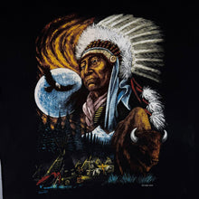 Load image into Gallery viewer, Vintage 90s Zip It London Native American Buffalo Eagle T Shirt Black L Wildlife
