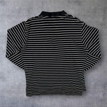 Load image into Gallery viewer, Polo Ralph Lauren Long Sleeve Polo Shirt XL Black White Striped Cotton Mens
