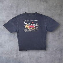 Load image into Gallery viewer, Early 00's Uber Moose "Start When You Stop" Faded Navy Blue Graphic Cotton T-Shirt
