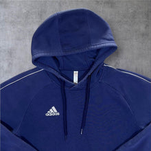 Load image into Gallery viewer, Adidas Classic Essential Embroidered Mini Logo Navy Blue Pullover Hoodie
