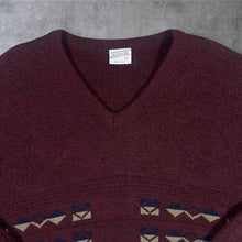Load image into Gallery viewer, Vintage Menswear Grandad Patterned Acrylic Made In UK Button Sweater
