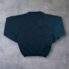 Load image into Gallery viewer, Vintage Pierre Sangan Wool Blend Geometric V Neck Jumper Teal 80s 90s Large
