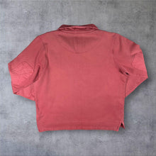 Load image into Gallery viewer, Lazy Jacks Mens L Quarter Zip Sweatshirt Red Cotton Nautical Utility Pocket
