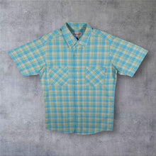 Load image into Gallery viewer, Carhartt Classic Blue Khaki White Check Short Sleeve Cotton Shirt
