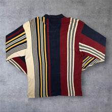 Load image into Gallery viewer, Vintage Nautica Bold Multi Striped Cotton Long Sleeve Polo Shirt
