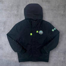 Load image into Gallery viewer, Rick and Morty EMP Hooded Bomber Jacket Black Adult Swim Graphic Size L
