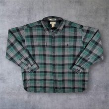 Load image into Gallery viewer, Vintage LL Bean Chamois Cloth Shirt XXL Green Plaid Heavyweight Flannel Workwear 2XL
