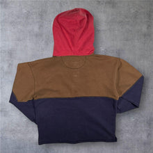 Load image into Gallery viewer, Vintage 90s Eddie Bauer Colour Block Henley Hoodie L Faded Outdoor Pullover
