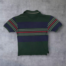 Load image into Gallery viewer, Vintage Tommy Hilfiger Polo Shirt L Green Navy Striped Crest Logo 90s Preppy
