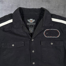 Load image into Gallery viewer, Harley Davidson MotorClothes Racing Mechanic Shirt XL Black Graphic Biker Y2K
