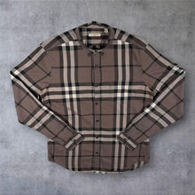 Load image into Gallery viewer, Burberry Brit Mens M Nova Check Shirt Brown Plaid Check Cotton Button Down
