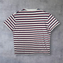 Load image into Gallery viewer, Polo Ralph Lauren T Shirt Mens L White Navy Red Striped Classic Fit Pony Logo
