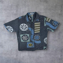 Load image into Gallery viewer, Vintage Perry Ellis Crazy Abstract Pattern Short Sleeve 75% Silk Shirt
