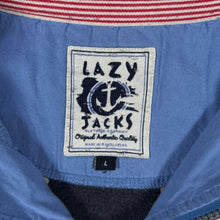 Load image into Gallery viewer, Lazy Jacks Embroidered Mini Logo Nautical Faded Navy Blue Cotton 1/4 Zip Sweatshirt
