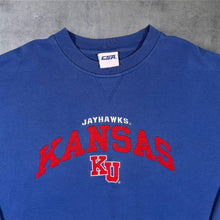 Load image into Gallery viewer, Vintage CSA "Kansas Jawhawks" College Embroidered Blue Sweatshirt
