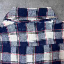 Load image into Gallery viewer, Vintage Friendship Navy White Red Plaid Check Long Sleeve Flannel Shirt
