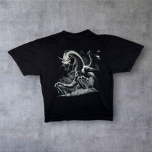 Load image into Gallery viewer, Early 00's Rock Tees Gothic Fantasy Dragon Graphic Black Cotton T-Shirt
