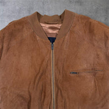 Load image into Gallery viewer, Vintage 90's Classic Brown Suede Leather Zip Bomber Jacket
