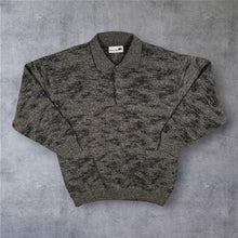 Load image into Gallery viewer, Vintage 90s Maremma Textured Grey Mix Polo Jumper Grandad Knit Retro XL
