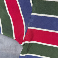 Load image into Gallery viewer, Vintage 90s Tommy Hilfiger Polo Shirt L Striped Crest Logo Red Green Navy
