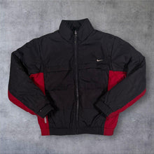 Load image into Gallery viewer, Early 00's Nike Mini Logo Black Red Reversible Padded Puffer Jacket
