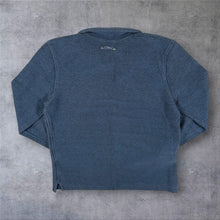 Load image into Gallery viewer, Weird Fish Embroidered Mini Logo Classic Blue Macaroni Knit 1/4 Zip Sweatshirt
