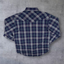 Load image into Gallery viewer, Vintage Wrangler X-Long Tails Western Cowboy Check Long Sleeve Popper Shirt
