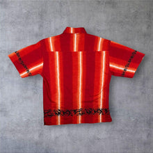 Load image into Gallery viewer, Early 00's Woodpecker Goth Tribal Y2K Red Striped Short Sleeve Shirt
