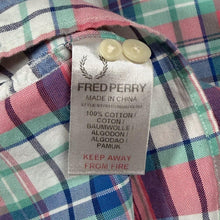 Load image into Gallery viewer, Fred Perry White Blue Multi Check Cotton Short Sleeve Button-Down Shirt
