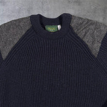 Load image into Gallery viewer, Glencroft Wool Jumper Mens Large Navy Chunky Knit Countrywear British
