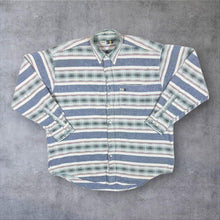 Load image into Gallery viewer, Vintage 90s Esprit Men Striped Shirt Size M L XL Blue Check Skater Button Down
