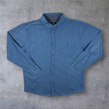 Load image into Gallery viewer, LEE Micro Patterned Blue Cotton Long Sleeve Button-Down Shirt
