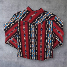 Load image into Gallery viewer, Vintage Panhandle Slim Cowboy Western Aztec Pattern Long Sleeve Collarless Popper Shirt
